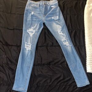 Blue Skinny Distressed Jeans